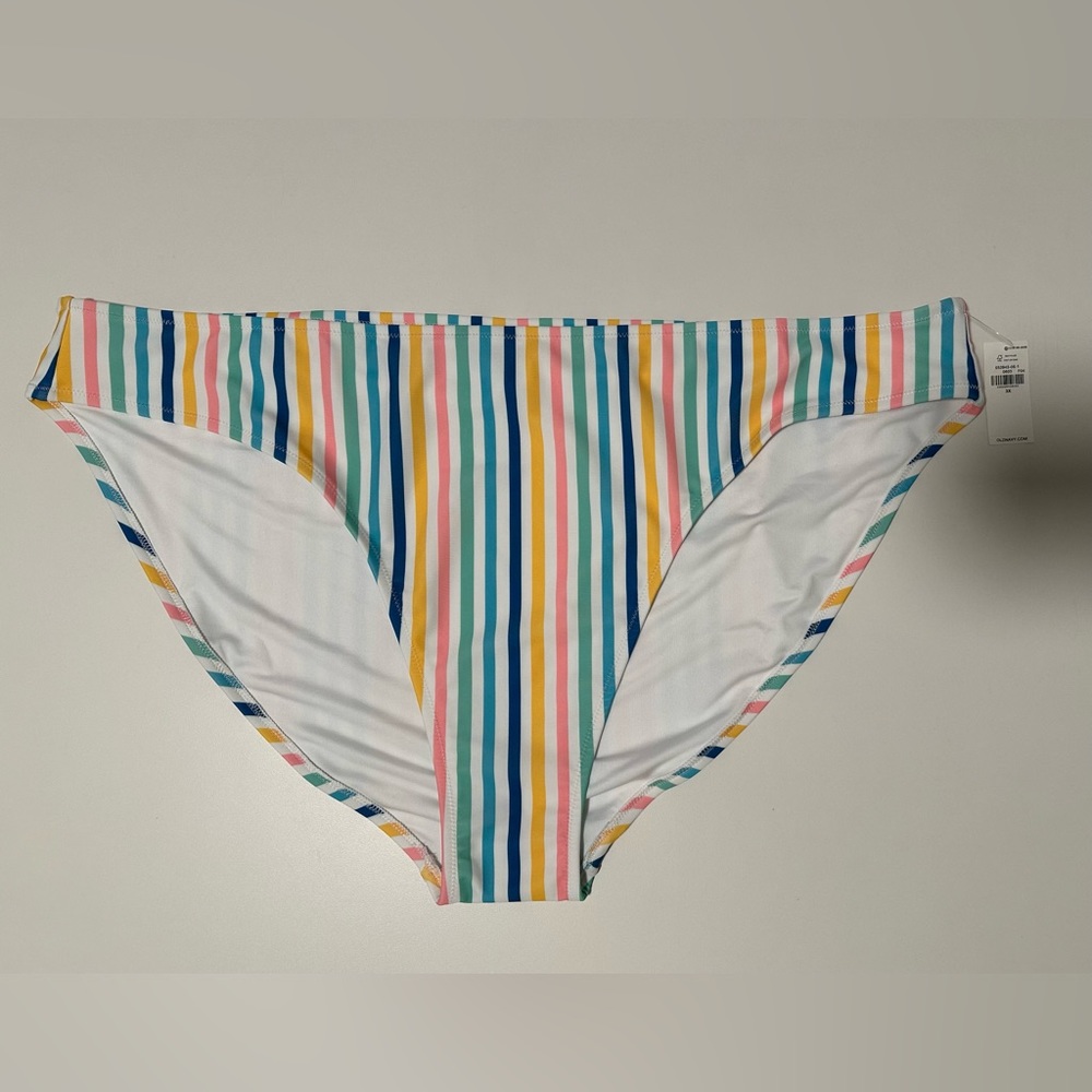 NWT Old Navy 3X Low-Rise Classic Bikini Bottom Rainbow Stripe
